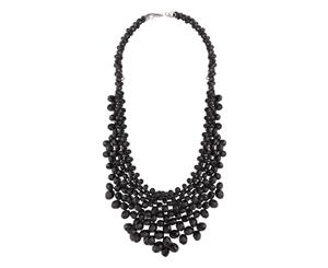 Lovisa Black Facet Bead Collar Bib Necklace