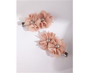 Lovisa Blush Flower Diamante Clip Pack