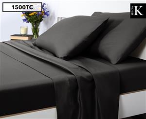 Luxury Living 1500TC Mega King Bed Sheet Set - Shadow Grey