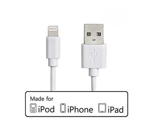 MFi Licensed Apple Lightning USB Cable - White 1m