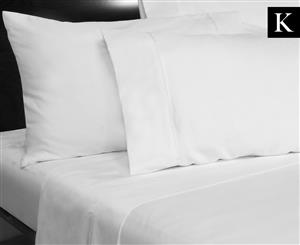 Microfibre Plain Dyed King Sheet Set - White