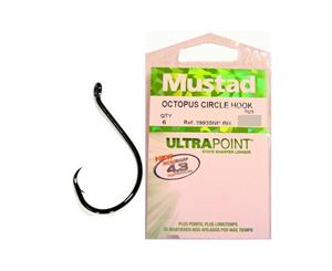 Mustad Octopus Circle Hooks - Qty 6 - 39935npnp - Chemically Sharpened Hooks