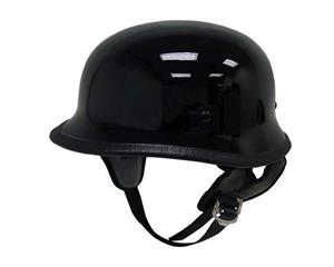 Open Face Skull Cap Motorcycle Helmet Gloss Black