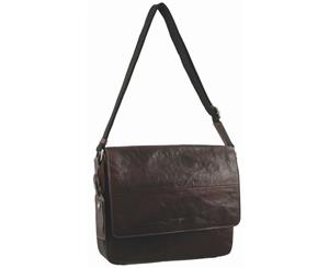 Pierre Cardin Rustic Leather Computer Bag/Satchel (PC2796) - Brown