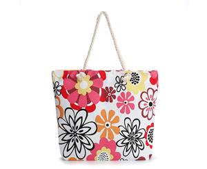 Pink Flower Canvas Tote Bag/Shopping Bag