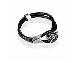 Restore Punk Arrogance Faucet Titanium Steel Bracelet Leather Man Weave Bracelet Bangle