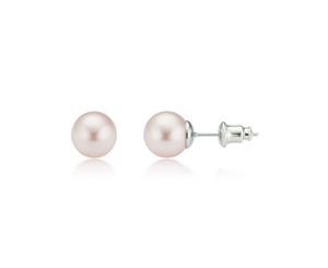 Roseline Pink Swarovski Crystal Pearl Stud Earrings