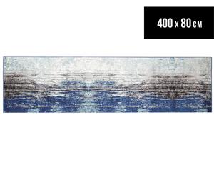 Rug Culture 400x80cm Inca Runner Rug - Blue