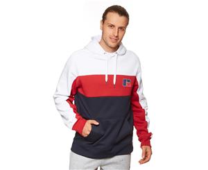 Russell Athletic Men's Contrast Panel Hoodie - White/Cerise/Navy