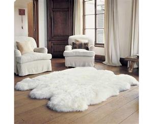 SEXTO Genuine Australian Premium Soft Sheepskin Lambskin Rug Pelt White / Ivory