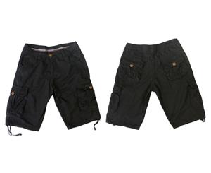 SUMMER MENS CASUAL MILITARY CARGO CAMO COMBAT SHORTS PANTS - Black