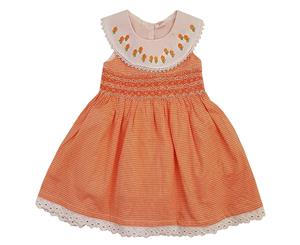 Sanvo Fashion - Smocked Dress Orange Sleeveless