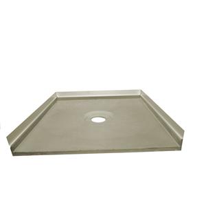 Showerline 900 x 900mm Centre Outlet Shower Tile Tray (3 Sided)