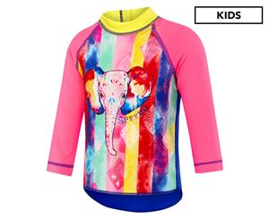 Speedo Girls' Long Sleeve Sun Top - Elle Carnival/Speed