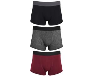 Tom Franks Hipster Trunks Underwear (3 Pack) (Plum/Charcoal/Black) - MU184