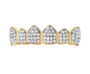 Top Grillz - Gold Silver - One size fits all CUBIC ZIRKONIA - Gold