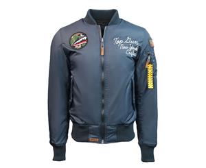 Top Gun MA-1 Lady Luck Reversible Bomber Jacket Navy Black - Blue