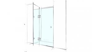 Verotti Custom 1200m Front Only Wall to Wall 2 Panels Bracket Shower Screen - Clear