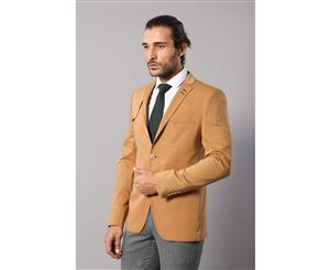 Wessi Slimfit Light Brown Cotton Blazer