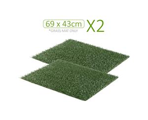 2 Grass Mat 69cm x 43cm for Pet Dog Potty Tray Training Toilet