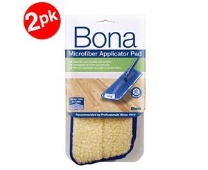 2PK Bona Microfibre Applicator Pad for Wood Refresher/Polish Floor Mop Cleaning