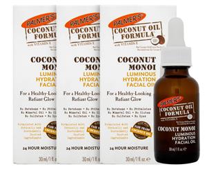 3 x Palmer's Coconut Monoi Luminous Hydration Facial Oil 30mL