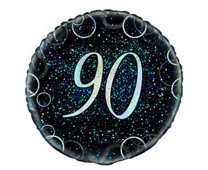 45cm Glitz Blue 90th Birthday Foil Balloon