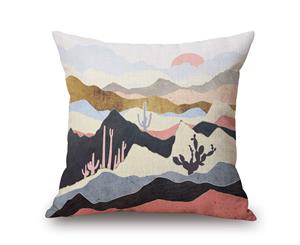 Abstract Watercolor Landscape Painting on Cotton&linen Pillow Cover 84447