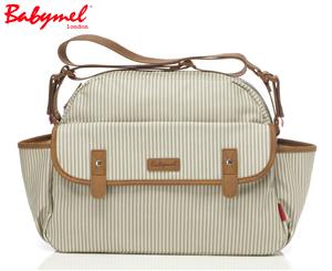 Babymel Molly Satchel Baby Nappy Maternity Bag - Grey Stripe