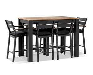 Balmoral 1.5M Aluminium Bar Table With 6 Capri Bar Stools - Outdoor Aluminium Dining Settings - Charcoal Aluminium