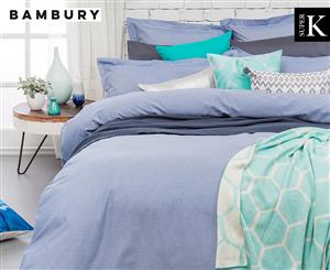 Bambury Charleston Super King Bed Quilt Cover Set - Blue