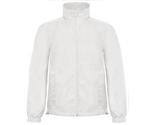 B&C Mens Id.601 Hooded Showerproof Windbreaker Jacket (White) - RW3524