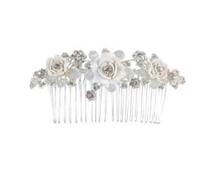 Bella Krystal - Women's Lena Crystal & Handmade Clay Florette Hair Comb