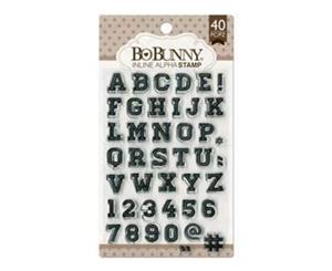 Bo Bunny - Inline Alpha Stamp - Size4.25 X 7.75 Inch