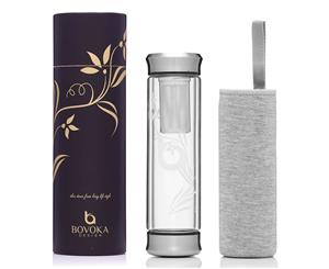 Bovoka Design Tea and Fruit Water Tumble Infuser with Strainer Loose Leaf Stainless Steel Lid