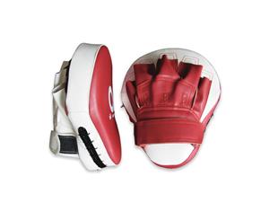 Boxing Pads MMA Target Focus Punching Mitts Thai Strike Pad Kick Shield - 2 pcs Red + White