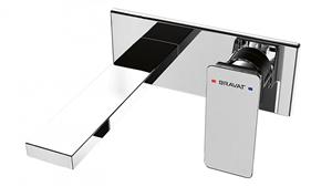 Bravat Gina Wall Mounted Basin Bath Mixer - Chrome