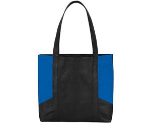 Bullet Colour Panel Tote (Pack Of 2) (Solid Black/Royal Blue) - PF2586