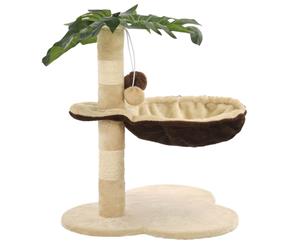 Cat Tree with Sisal Scratching Post 50cm Beige and Brown Condo House