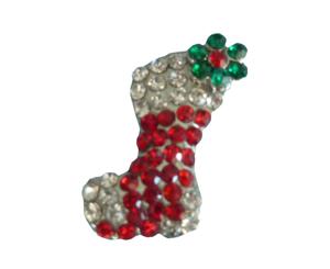 Christmas Stocking Crystal Slide Charm