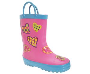 Cotswold Childrens Puddle Boot / Girls Boots (Hearts) - FS2218