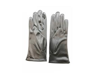 Dents Wrist Length Bridal Satin Evening Gloves - Silver