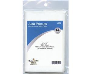 Design Works Gold Quality Aida 18 Count 20 inch X30 inch - White