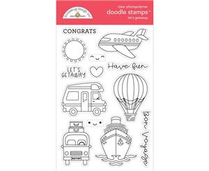 Doodlebug Clear Doodle Stamps - Lets Getaway I Heart Travel