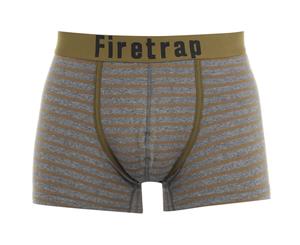 Firetrap Men 2 Pack Trunks - Olive Stripe