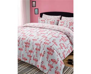 Flamingo King Size Duvet Cover and Pillowcase Set