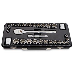 GEARWRENCH 1/2inch MET/SAE Drive Standard 12PT Socket Set 31pc 83065