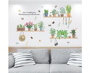 Green Plants Hanging Wall Stickers Decals (Size 90cm x 82cm)