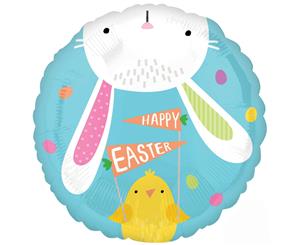 Hello Bunny Happy Easter Foil 45cm Approx Balloon