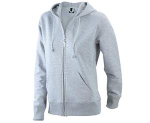 James And Nicholson Womens/Ladies Hooded Jacket (Grey Heather) - FU345